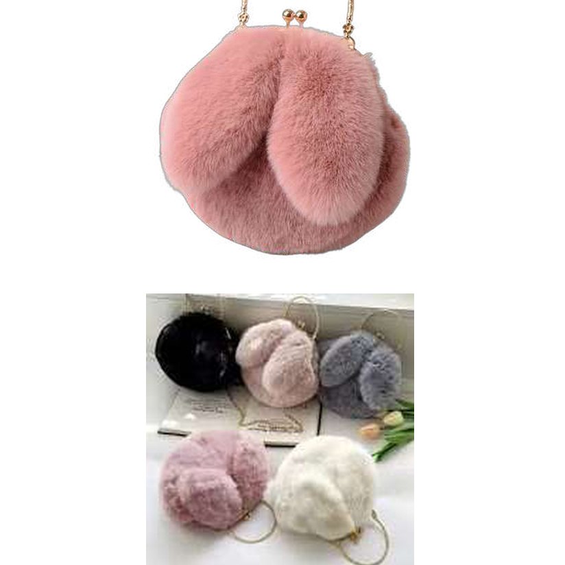Bolso pelcuhe tipo conejo