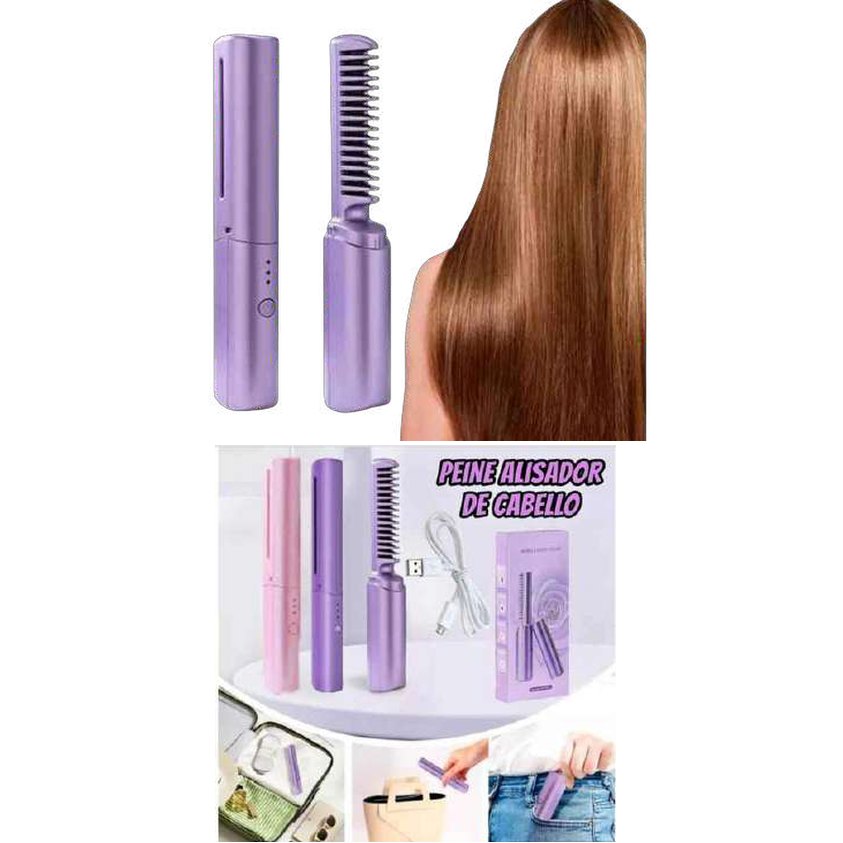 Peine alisador 2 en 1 recargable