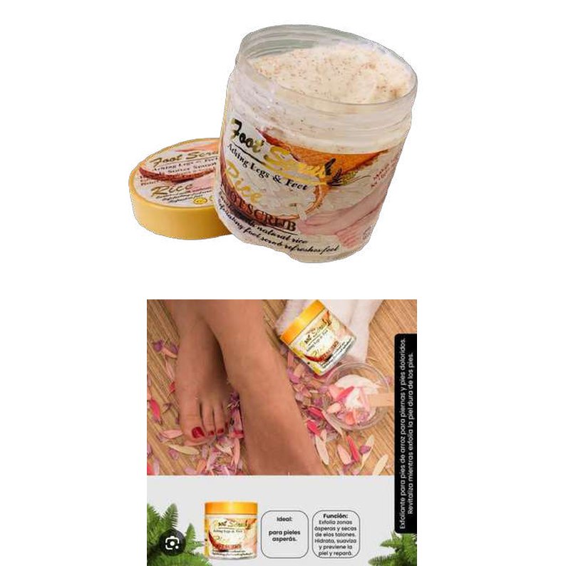 Exoliante de arroz para pies