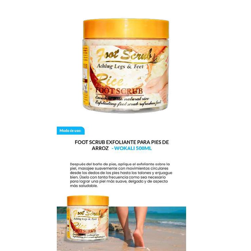 Exfoliante para pies de arroz