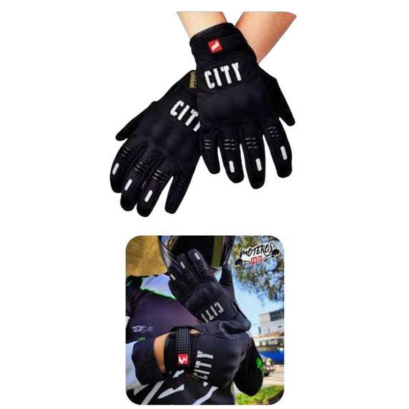 Guantes negro de moto city