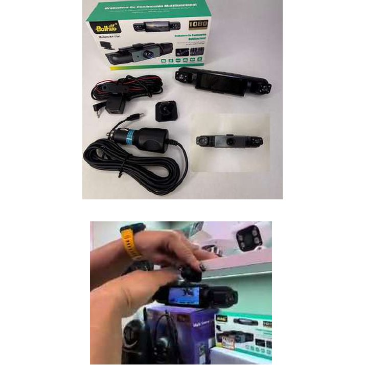Camara de auto con 3 lentes