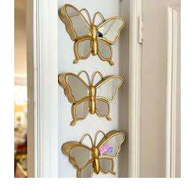 Kit de 3 espejos mariposa decorativa
