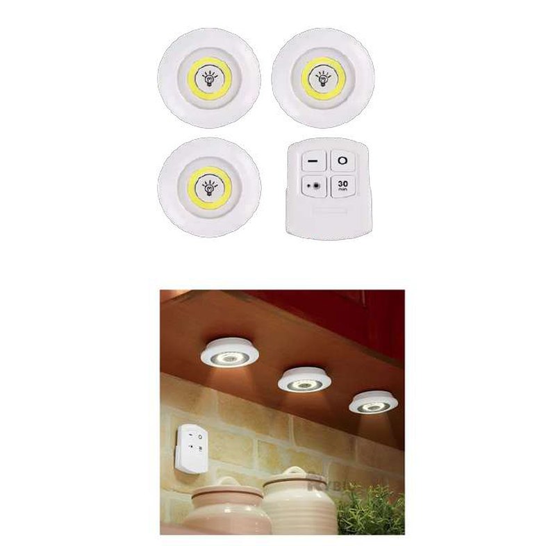 Set de 3 luz led de control remoto