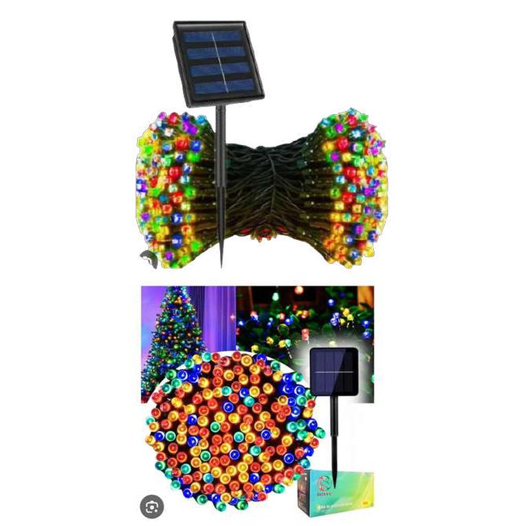 Luces con panel solar de 10m multicolor