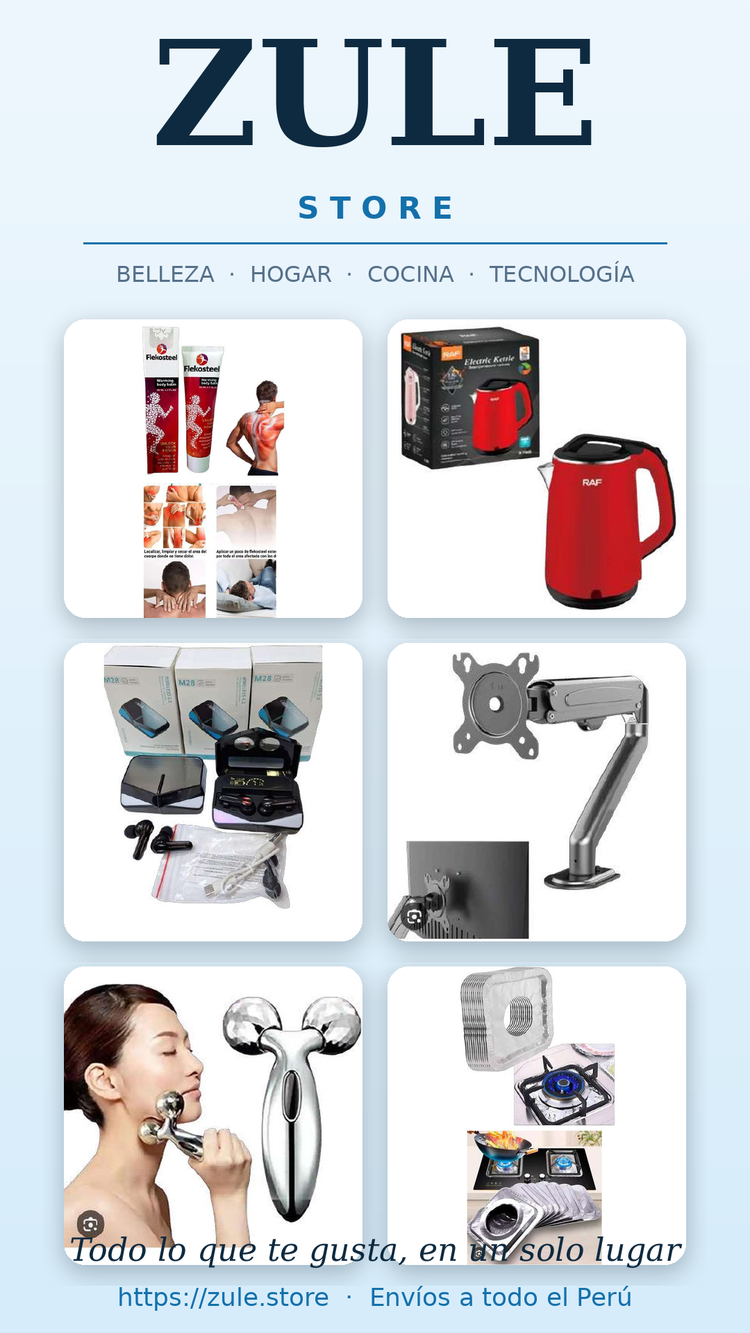 Portada Zule Store: belleza, hogar y tecnología